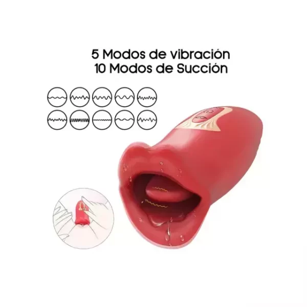 ESTIMULADOR ORAL BOCA VIBRADOR ESTIMULADOR DE CLITORIS USB - Imagen 3